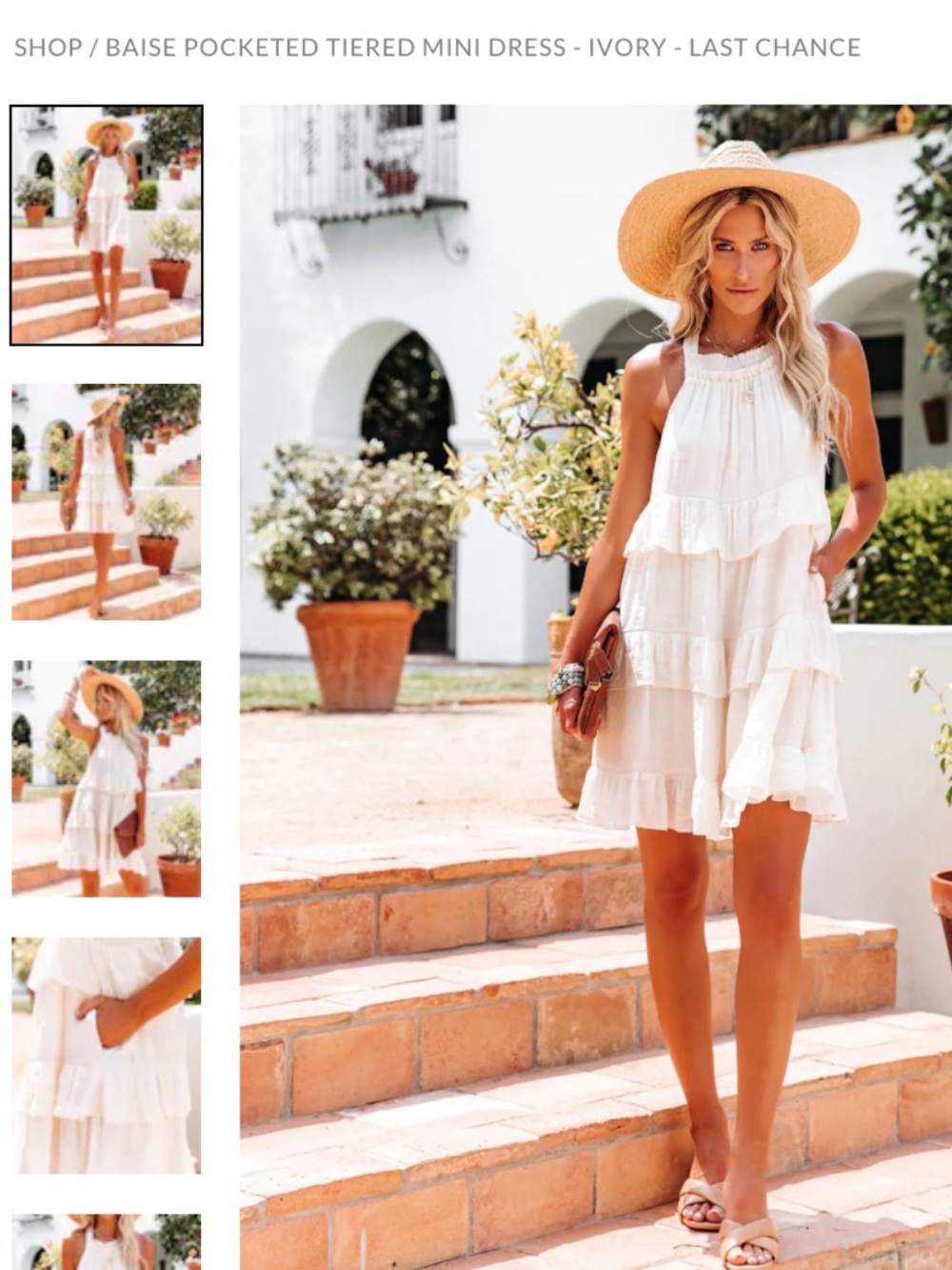 VICI Tiered 70% Rayon Mini Dress - Ivory size XL Never Worn